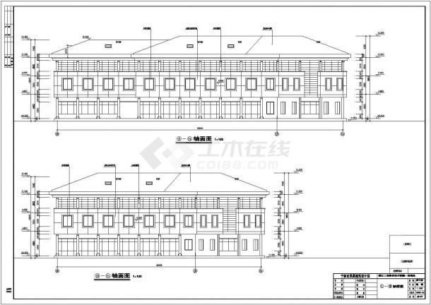 某地3层框架结构大学宿舍带食堂建筑施工图-图二