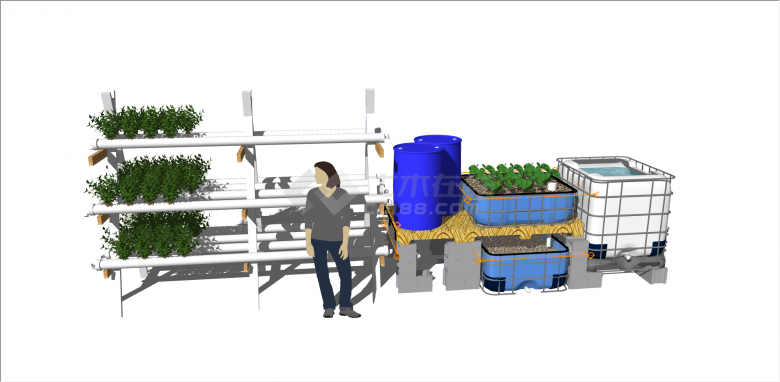现代蓄水型蔬菜种植器皿su模型-图一