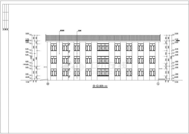 某地区三层工厂办公楼建筑设计方案-图二