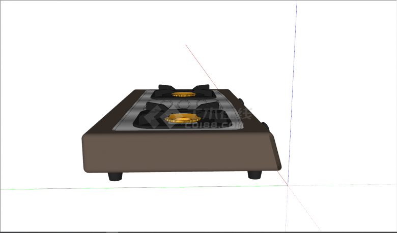 简易煤气灶厨房电器su模型-图二