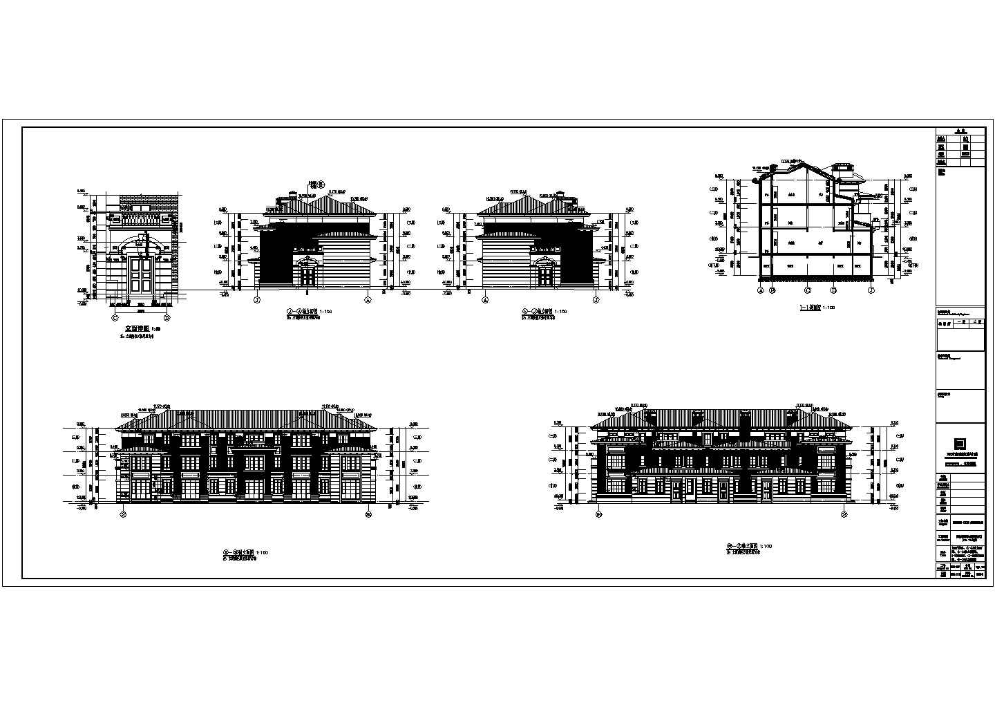 某地区三层联排别墅楼建筑设计方案