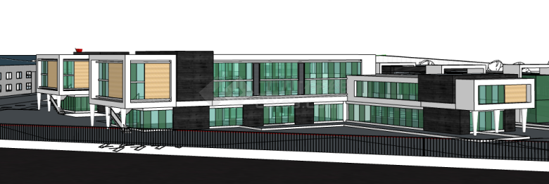 经典绿白色相间工业园 su模型-图二