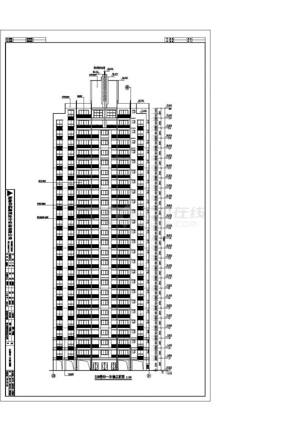 某地区26层剪力墙结构高层住宅楼建筑设计施工图-图二