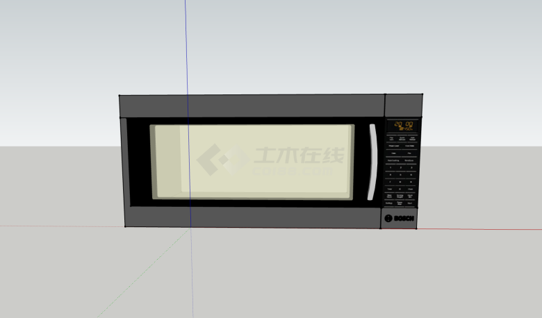 博士微波炉厨房电器su模型-图一