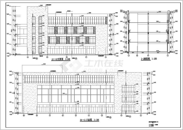 某地区四层框架结构厂房建筑设计施工图-图一