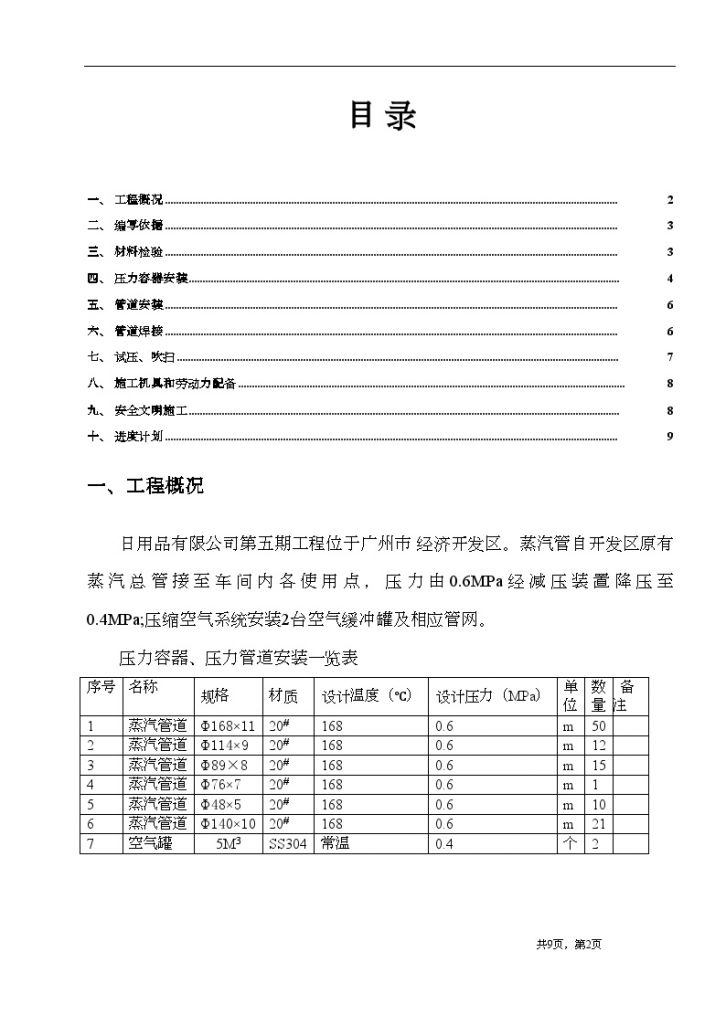 [广州]某日用品有限公司压力容器、管道施工方案-图二