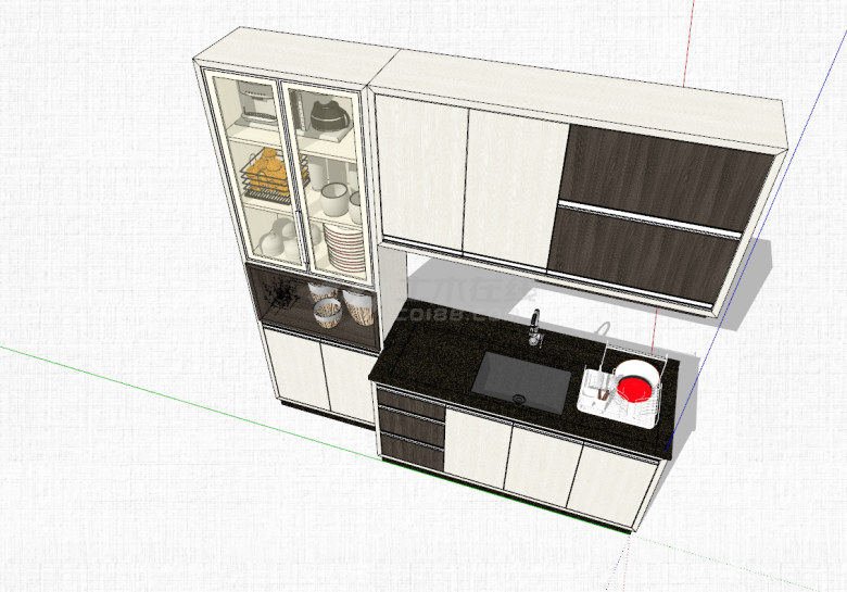 现代文艺家居经典厨房用具组合su模型-图二
