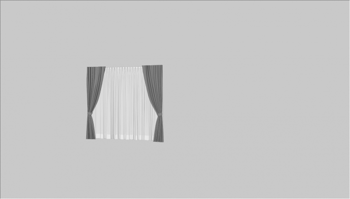 现代灰色笼络式窗帘su模型_图1