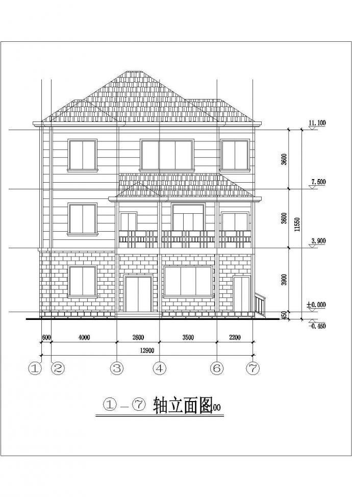 某地区三层框架结构农村住宅楼建筑设计方案_图1