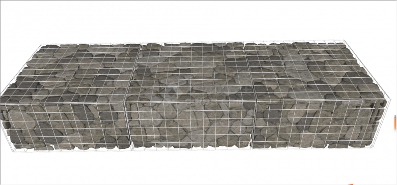 长方体石笼石墙 景观小品su模型-图二