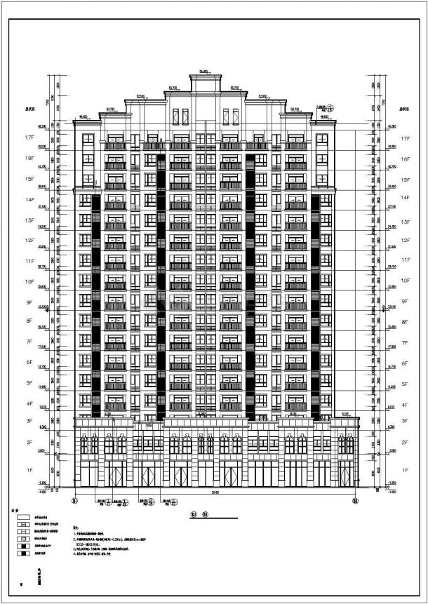 某11层高层商住楼建筑设计施工图-图一