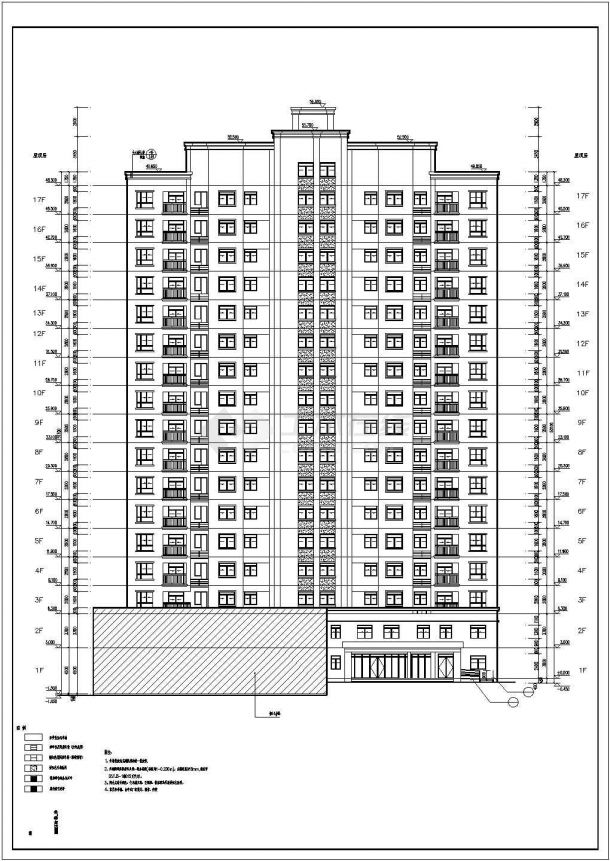 某11层高层商住楼建筑设计施工图-图二
