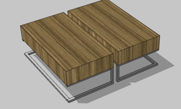 木制简约办公室桌子 su模型_图1