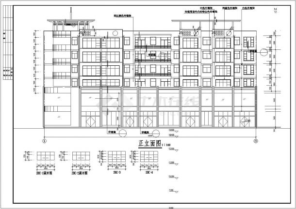 某地区六层砖混结构商住楼建筑设计施工图-图一