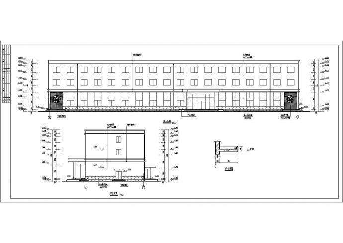 某地3层框架结构食堂宿舍楼建筑施工图_图1