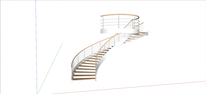 螺旋开放式铁艺楼梯su模型_图1