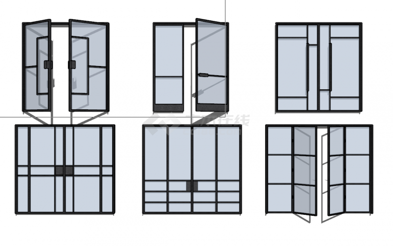  The su model of the sliding door of the good modern glass door shopping mall - Figure 1