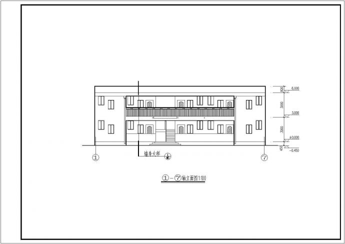 某学校二层砖混结构宿舍楼建筑设计施工图_图1