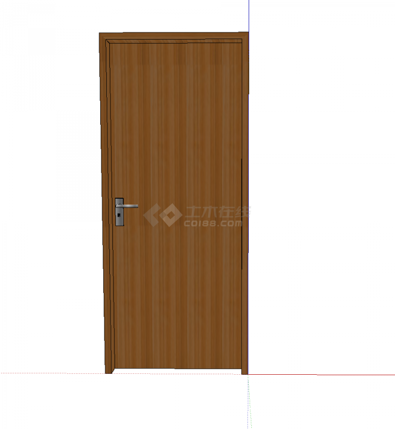 Single opening wooden modern bedroom door su model - Figure 1