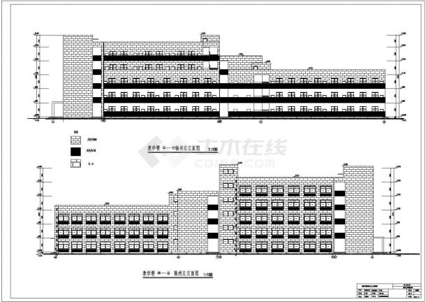 某大学附属中学五层教学楼建筑设计施工图（毕业设计）-图一