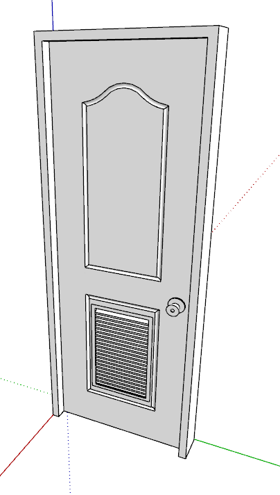家用卫生间房门模块su模型-图二