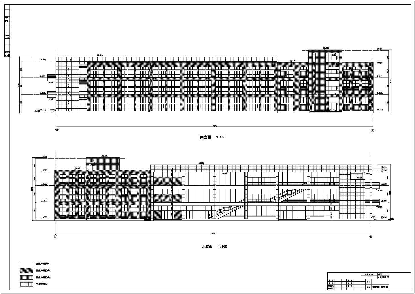 某地区三层框架结构教学楼方案设计图纸