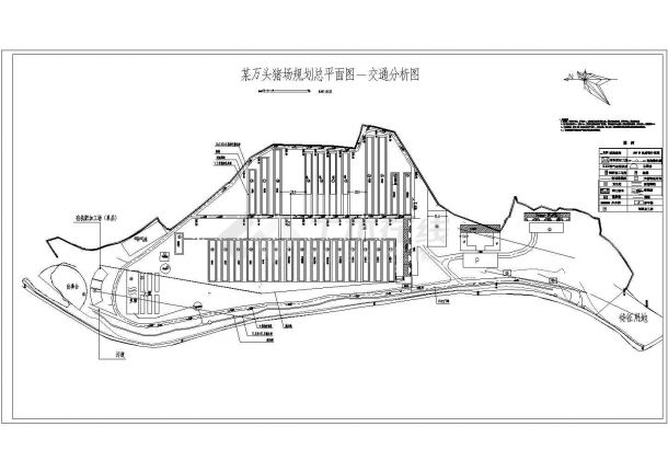 云南省某万头养猪场规划设计方案图-图二
