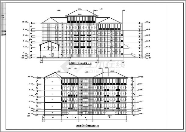 某地乡镇5层框架办公楼建筑施工图-图二