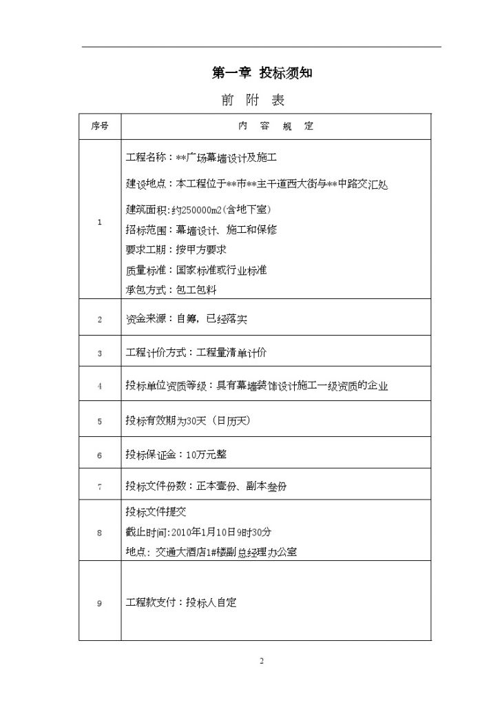 江苏某广场幕墙设计及施工招标文件-图二