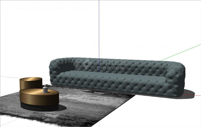 时尚简约意大利现代沙发su模型-图二