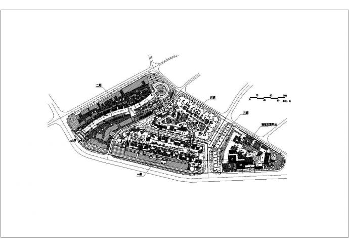某城市商业街和小区规划设计平面图_图1