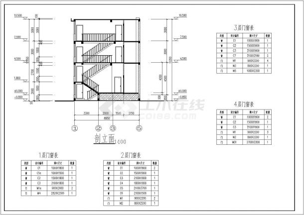 河南农村自建4层住宅建筑设计方案图-图二