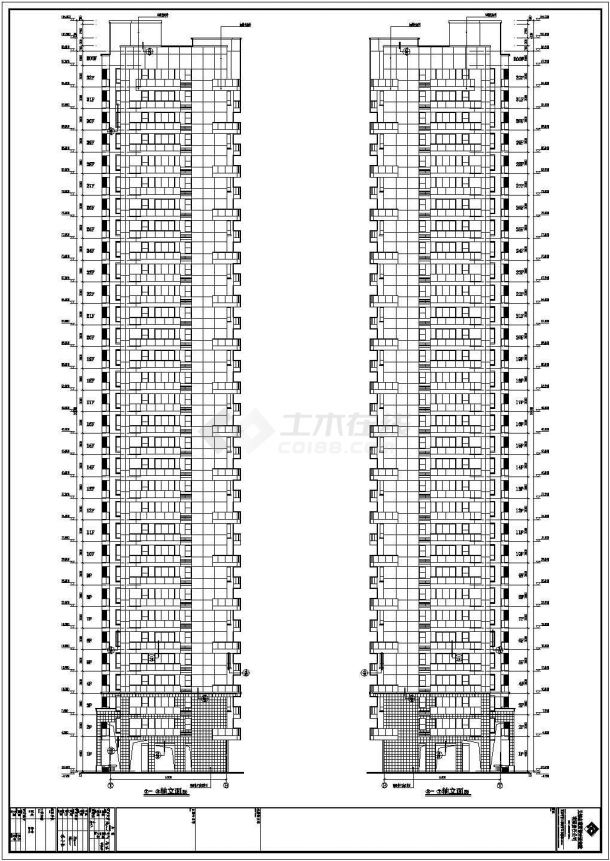 江苏某32层剪力墙层高层住宅建筑设计施工图-图一