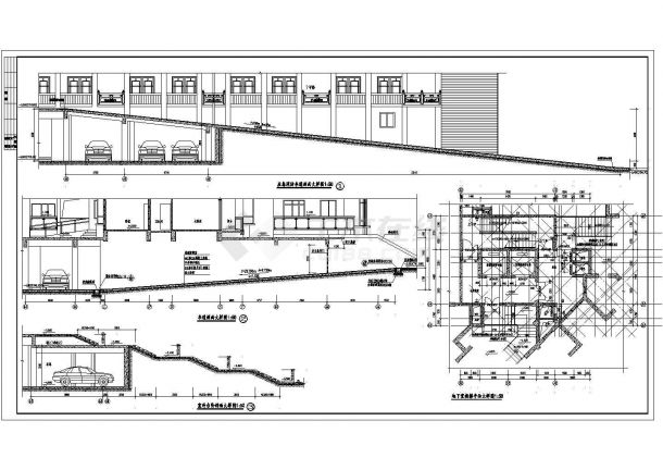 某地小区三层地下室建筑设计施工图-图二