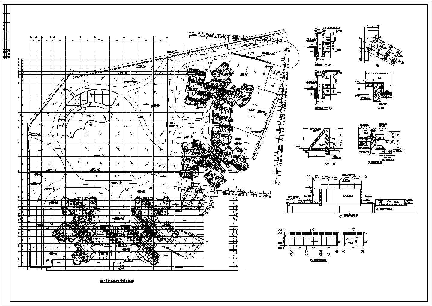 某地小区三层地下室建筑设计施工图