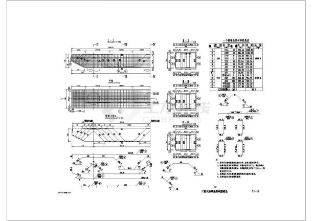 桥墩盖梁-00度3柱详细设计图-图一