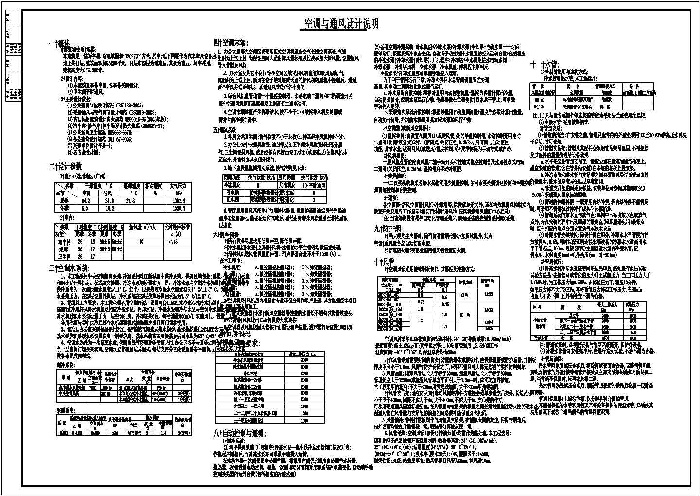 某地超高层暖通空调通设计说明一张