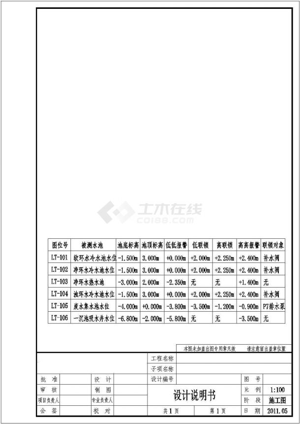 一钢厂水泵房自控仪表系统接线图CAD参考原理套图-图二