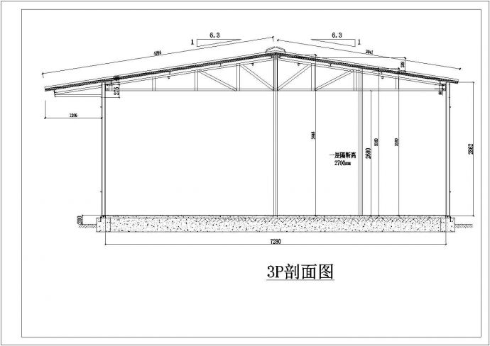 某地区工地夹芯板房K型活动房钢结构详图_图1
