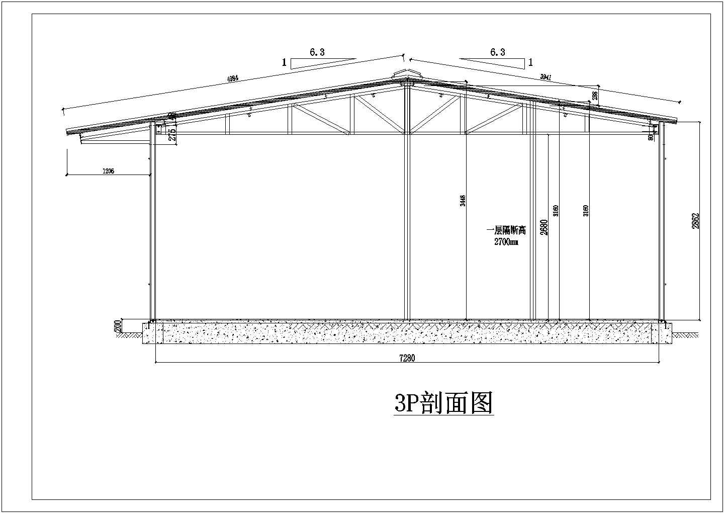 某地区工地夹芯板房K型活动房钢结构详图