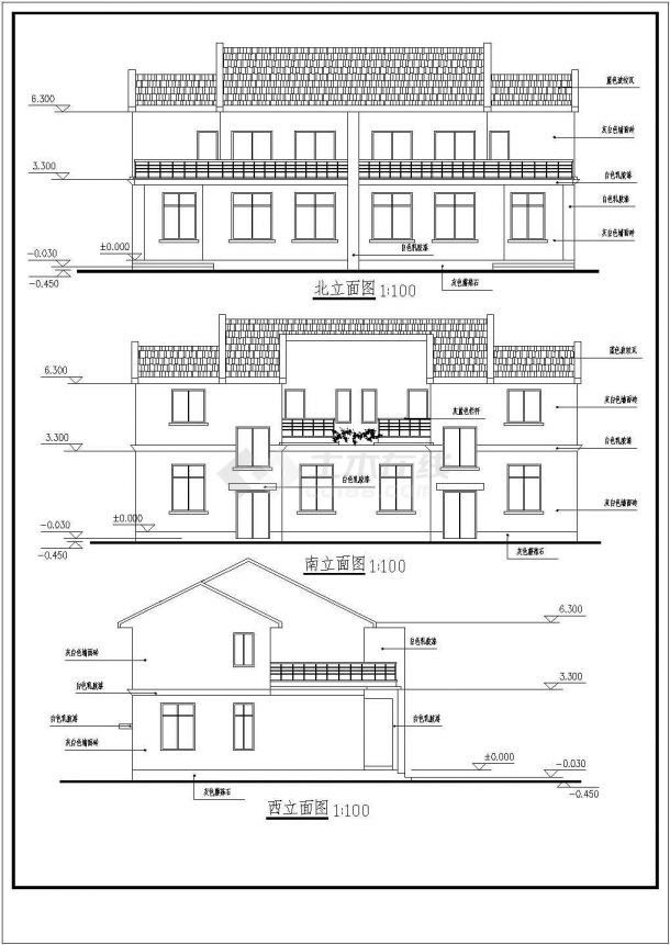某地区2层砖混结构新农村别墅住宅建筑设计方案图-图一