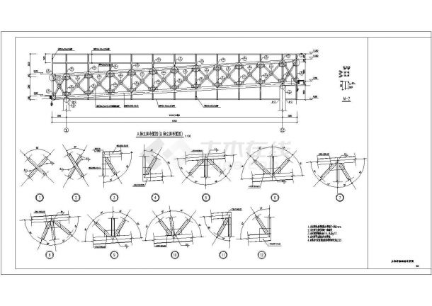 某地单层钢结构连廊全套结构施工图-图二