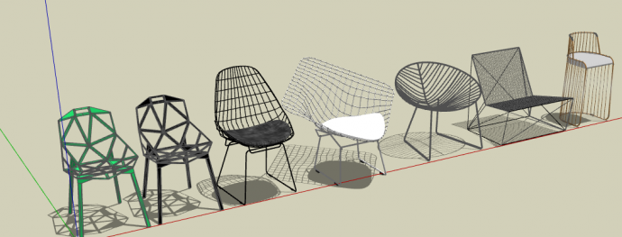 各种新世的现代时尚休闲椅组合su模型_图1