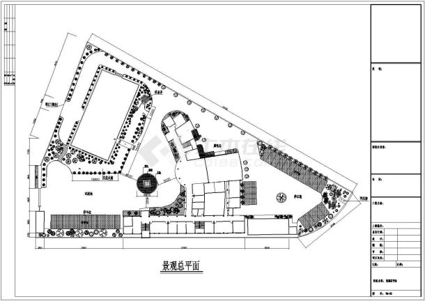 某单位办公区景观工程园林建设全套施工图-图一