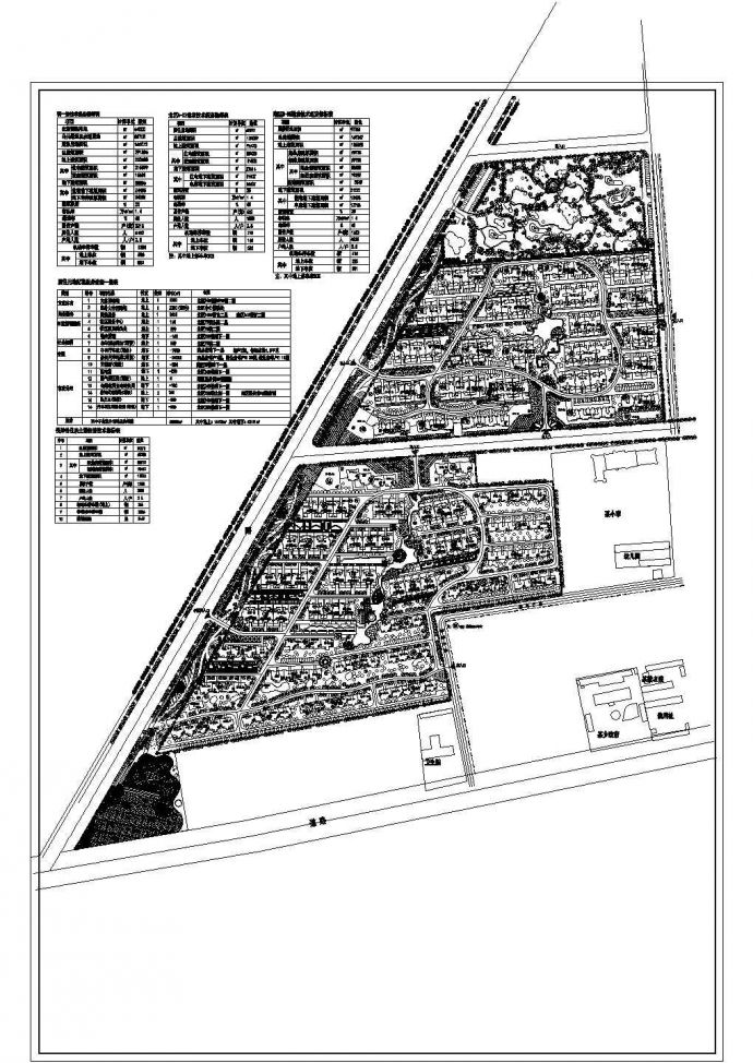 北方某居住社区总体规划建筑平面图_图1