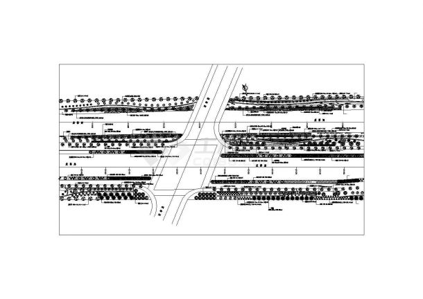 某城市交通干道绿化设计平面布置图纸-图二