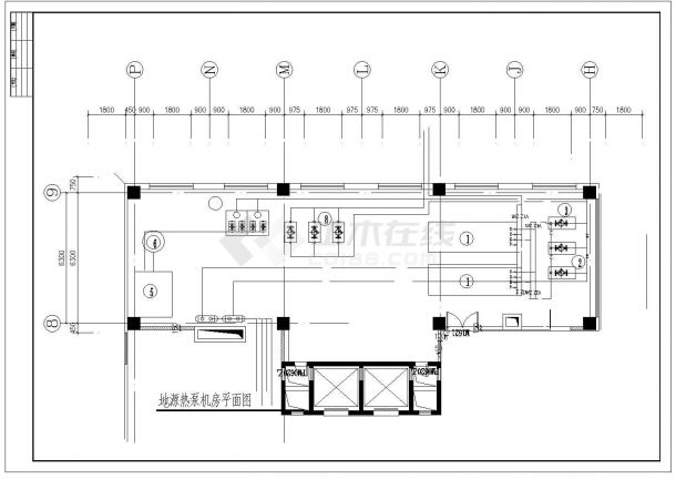 地源热泵机房图纸（含设计说明、原理、平面布置）-图二