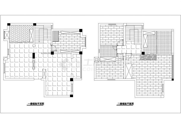 某地二层复式住宅室内装修设计施工图纸-图二