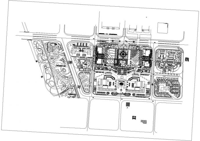 某大型现代化公园总平面方案设计图纸_图1