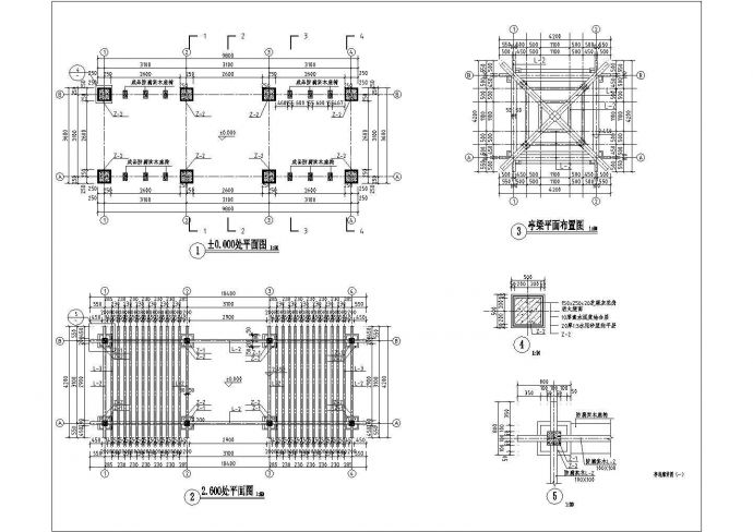 某地亭廊连体小品景观施工图（平面图、立面图、节点详图）_图1